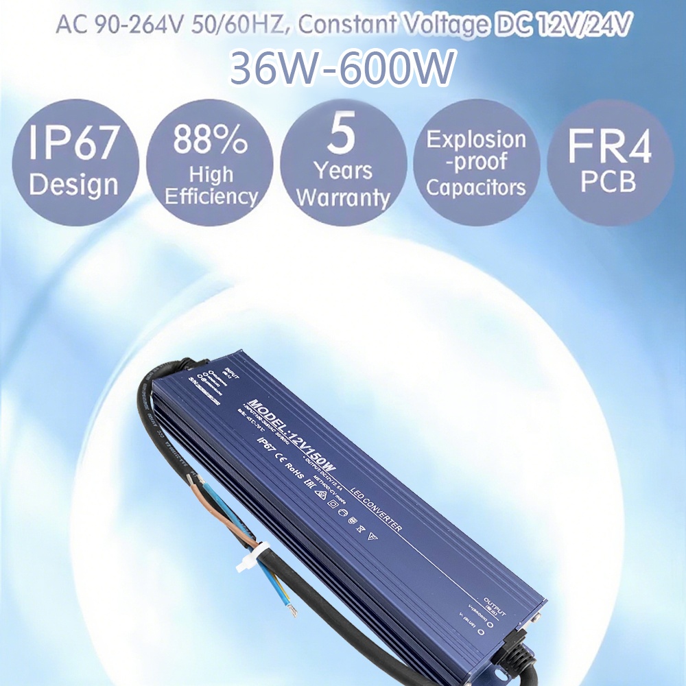 مزود طاقة LED مقاوم للماء بمعي - مراجعة Power Supply 500W وسعره